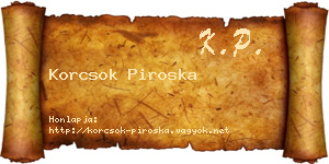 Korcsok Piroska névjegykártya
