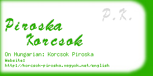 piroska korcsok business card